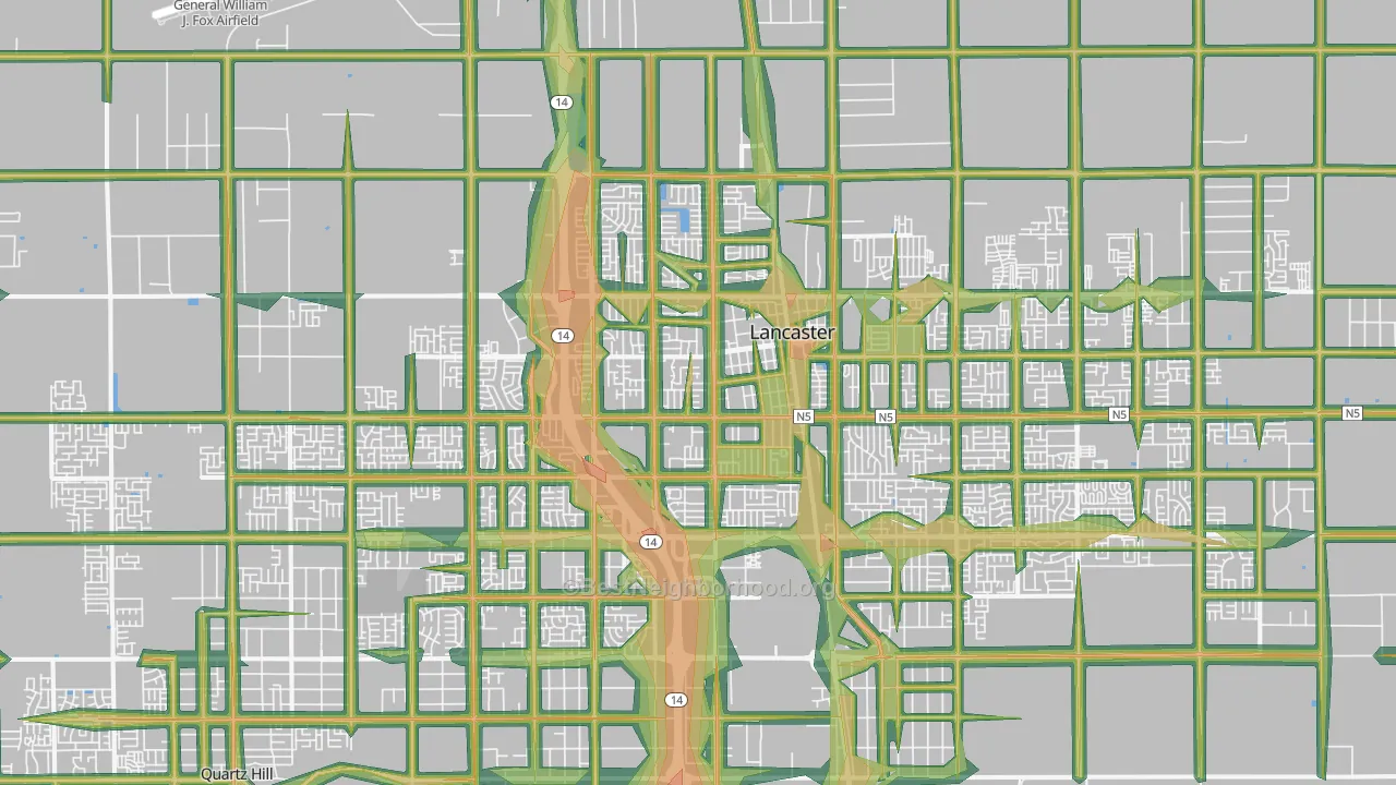 93534, CA Map of Noise Levels in 93534