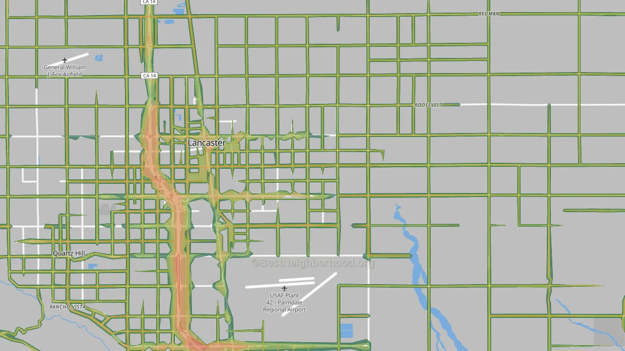 93535, CA Map of Noise Levels in 93535