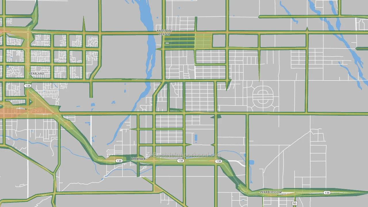93543, CA Map of Noise Levels in 93543
