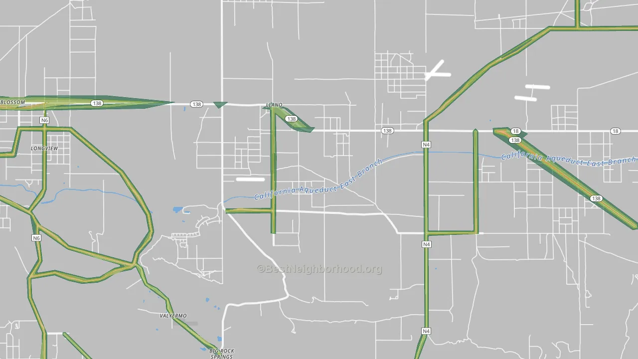 93544, CA Map of Noise Levels in 93544