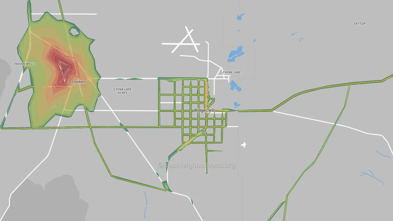 93555, CA Map of Noise Levels in 93555