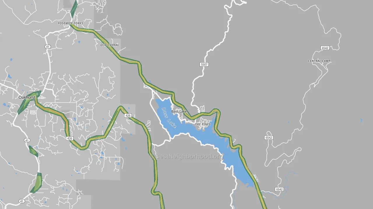 93604, CA Map of Noise Levels in 93604