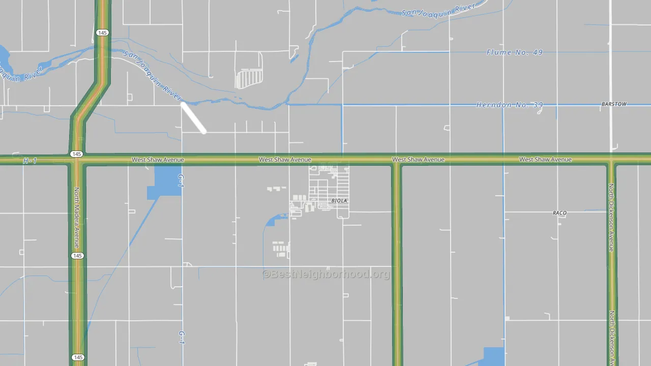 93606, CA Map of Noise Levels in 93606