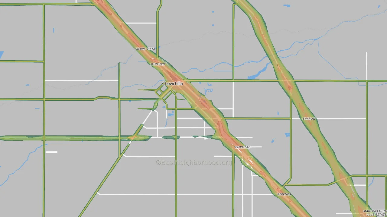 93610, CA Map of Noise Levels in 93610