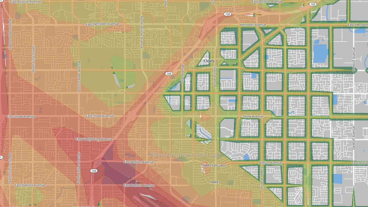 93612, CA Map of Noise Levels in 93612