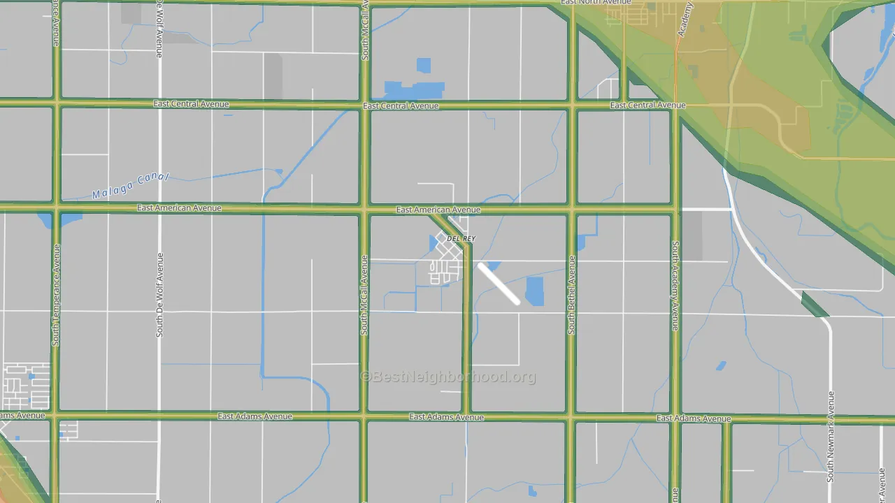 93616, CA Map of Noise Levels in 93616