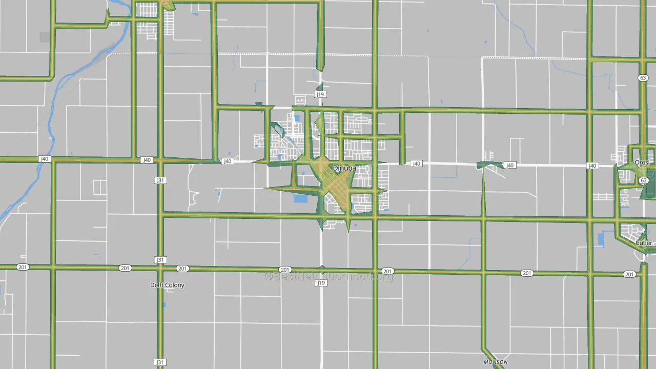 93618, CA Map of Noise Levels in 93618