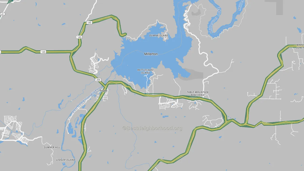 93626, CA Map of Noise Levels in 93626