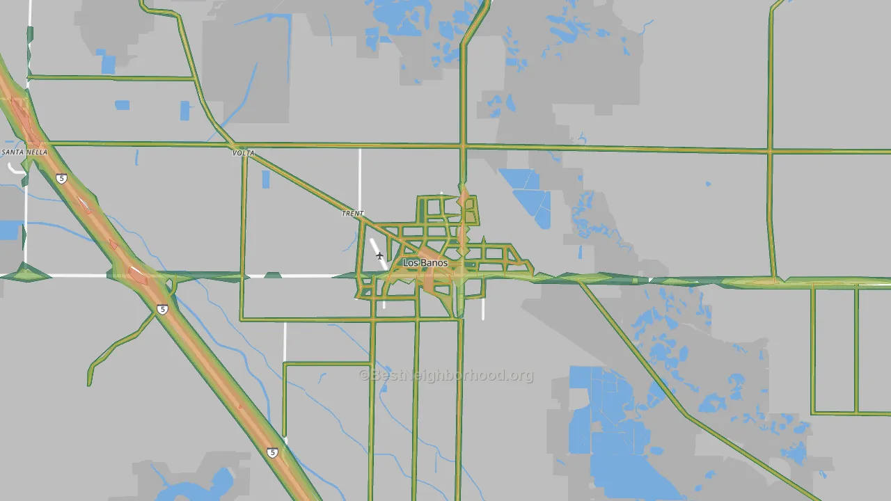 93635, CA Map of Noise Levels in 93635