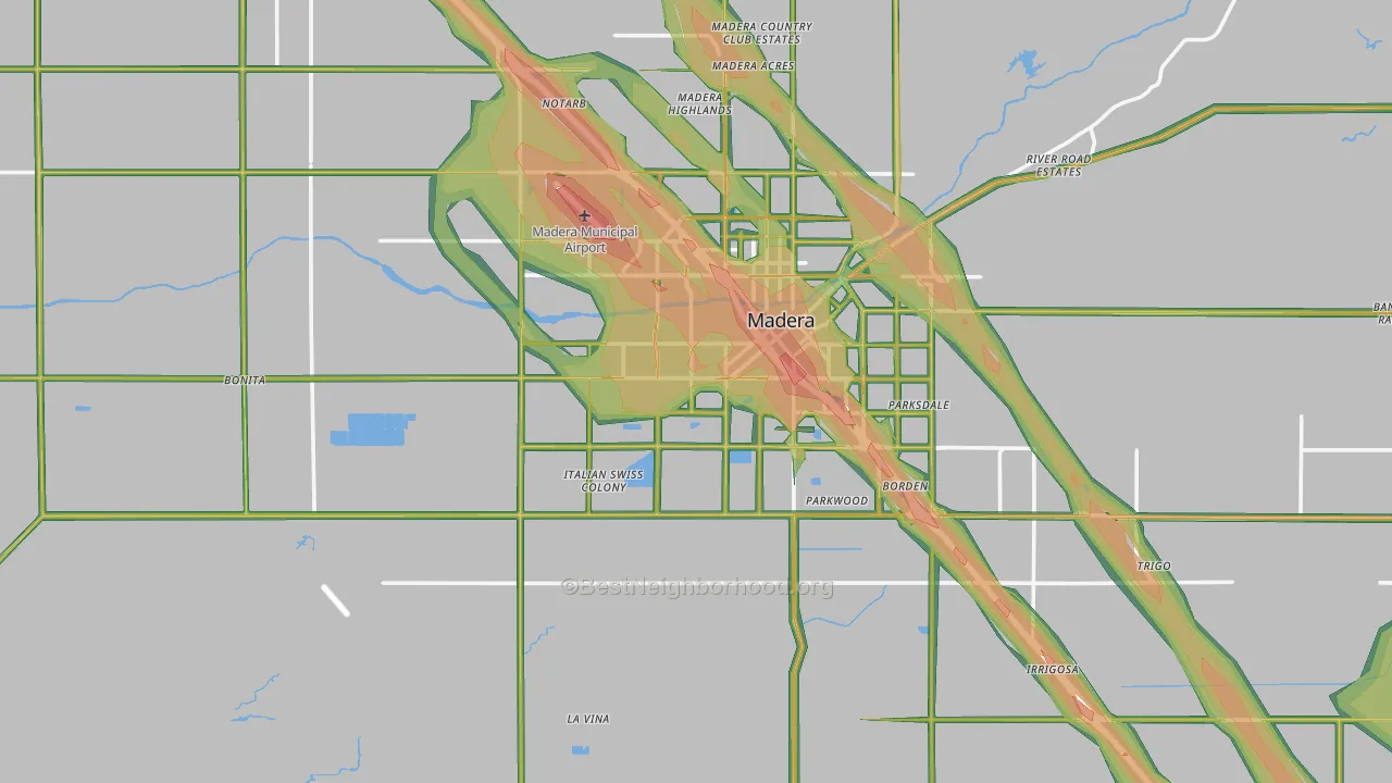93637, CA Map of Noise Levels in 93637