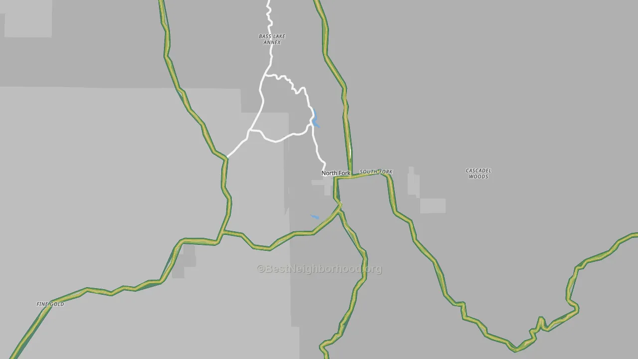 93643, CA Map of Noise Levels in 93643