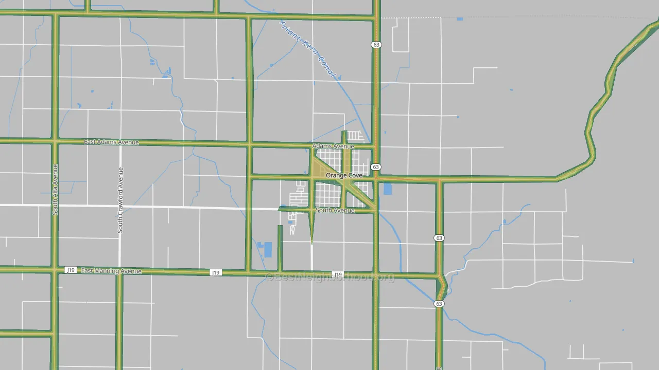93646, CA Map of Noise Levels in 93646