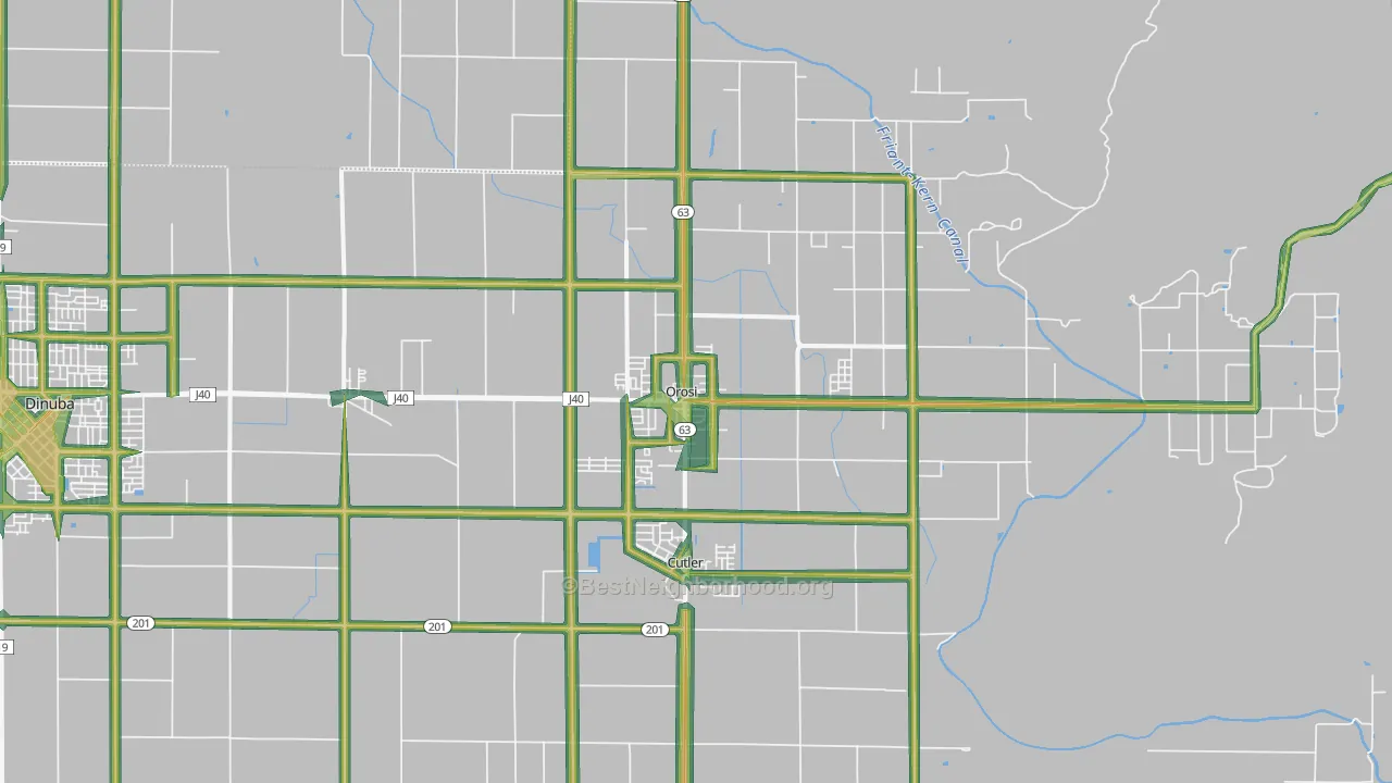 93647, CA Map of Noise Levels in 93647