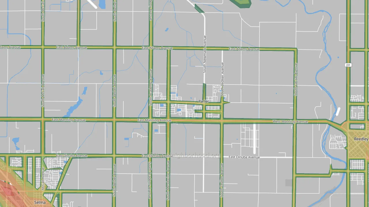 93648, CA Map of Noise Levels in 93648