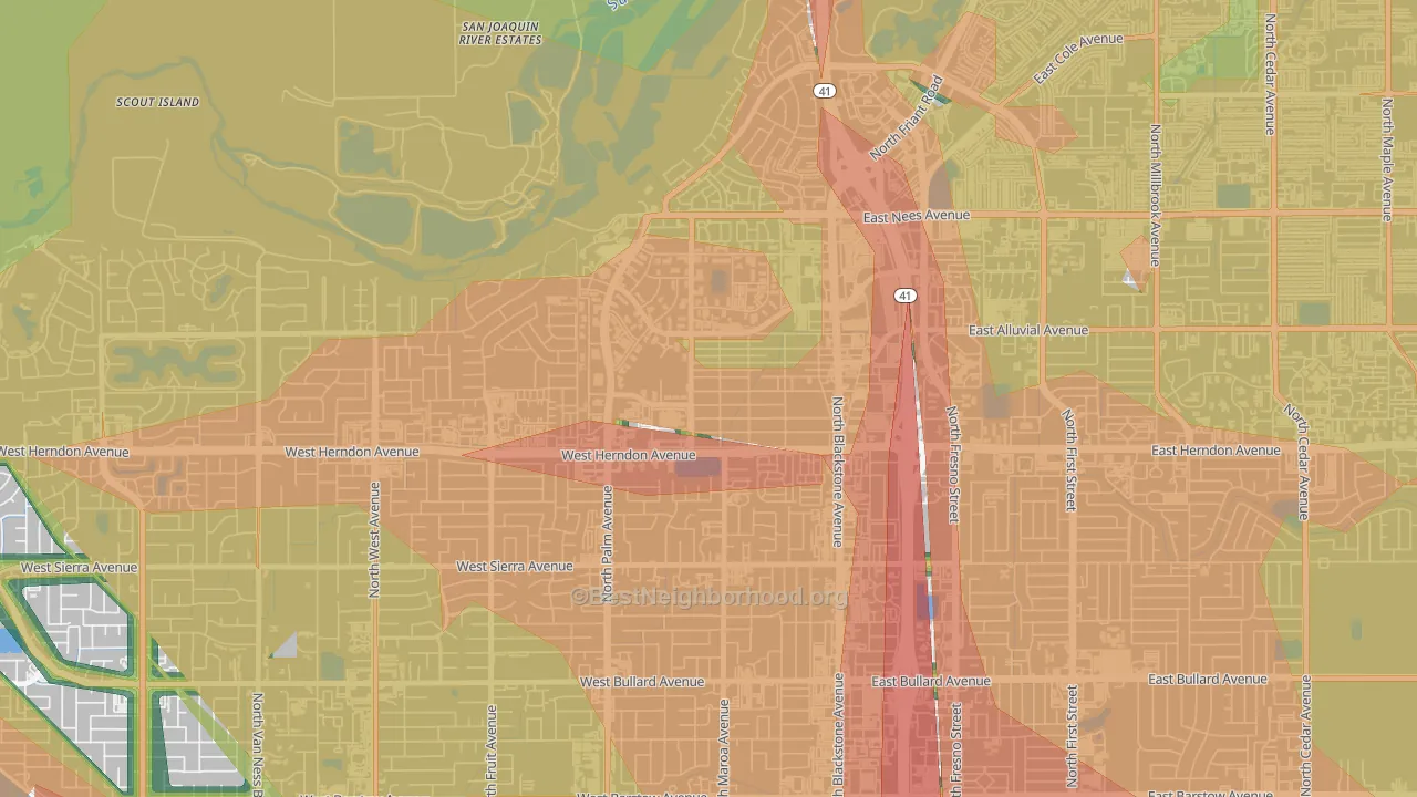 93650, CA Map of Noise Levels in 93650