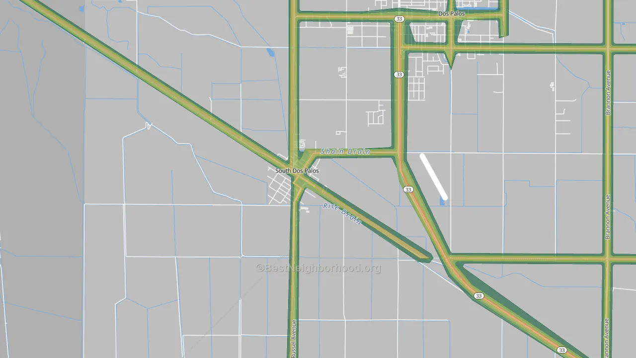 93665, CA Map of Noise Levels in 93665