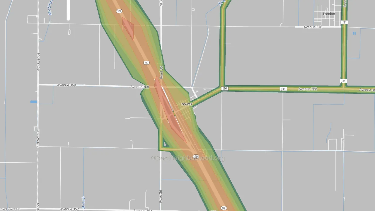 93673, CA Map of Noise Levels in 93673