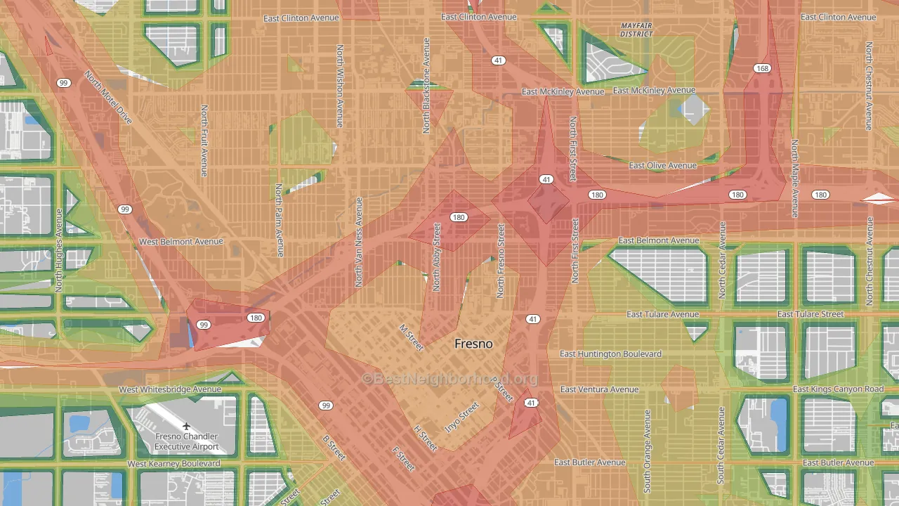 93701, CA Map of Noise Levels in 93701
