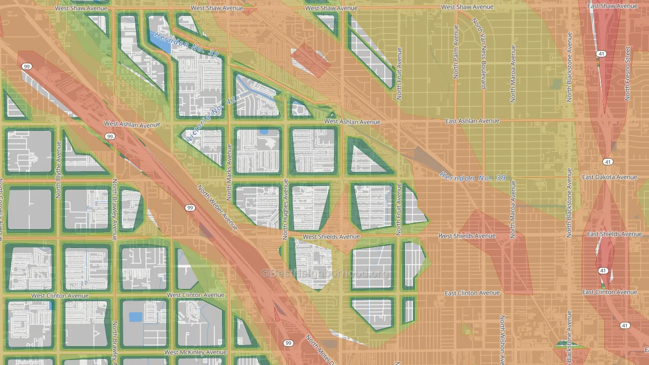 93705, CA Map of Noise Levels in 93705