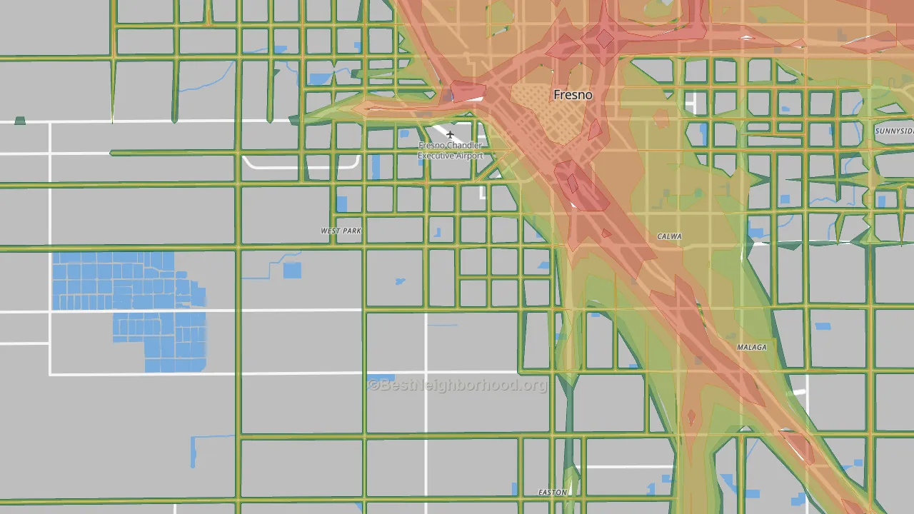 93706, CA Map of Noise Levels in 93706