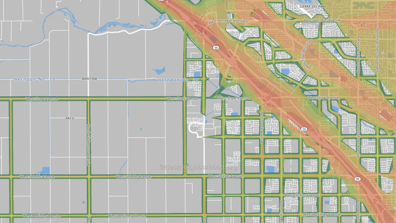 93723, CA Map of Noise Levels in 93723