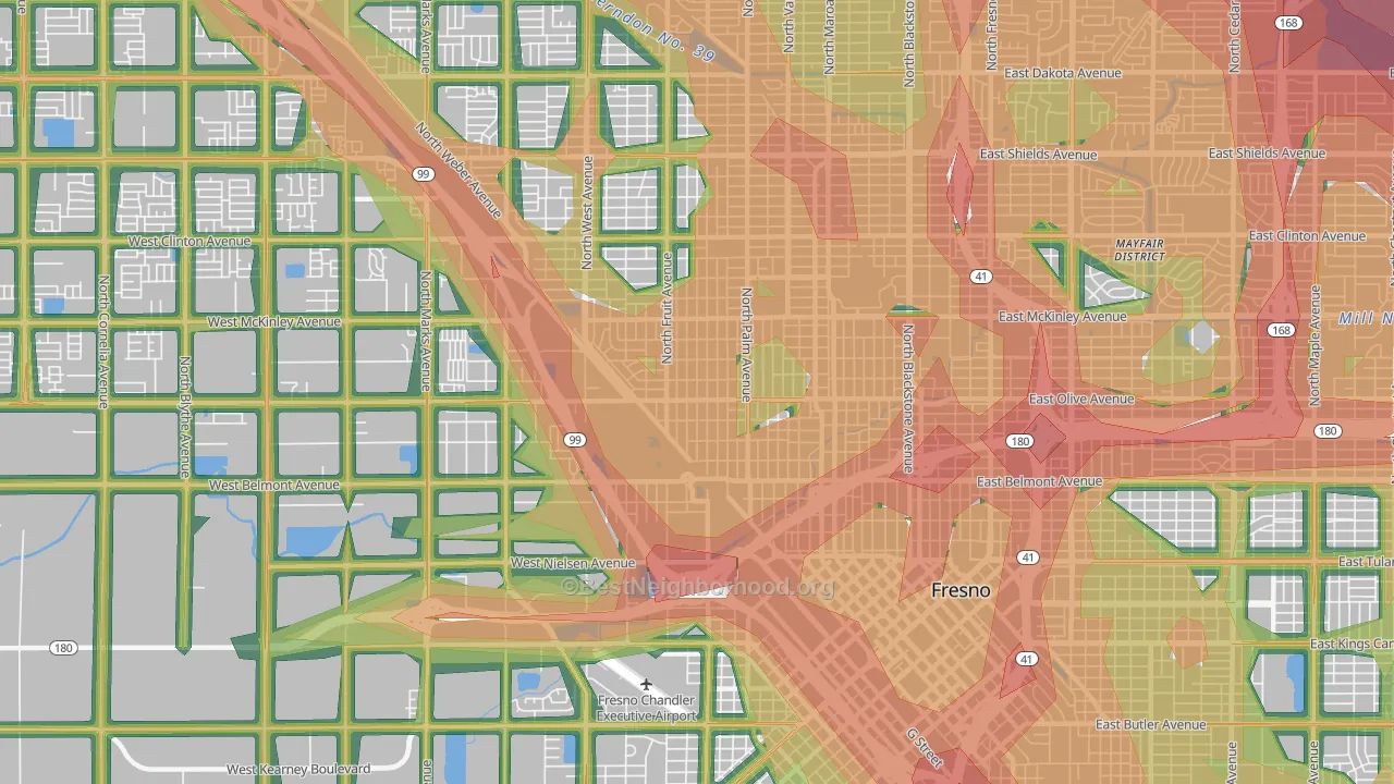 93728, CA Map of Noise Levels in 93728