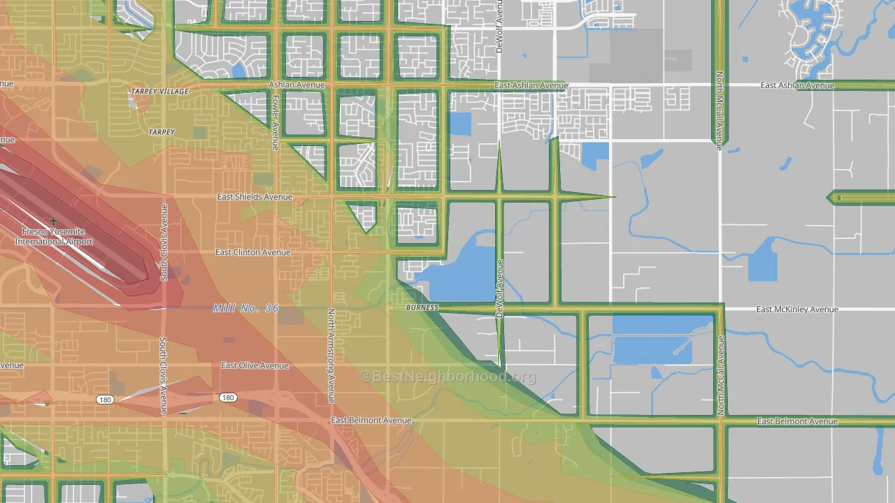 93737, CA Map of Noise Levels in 93737