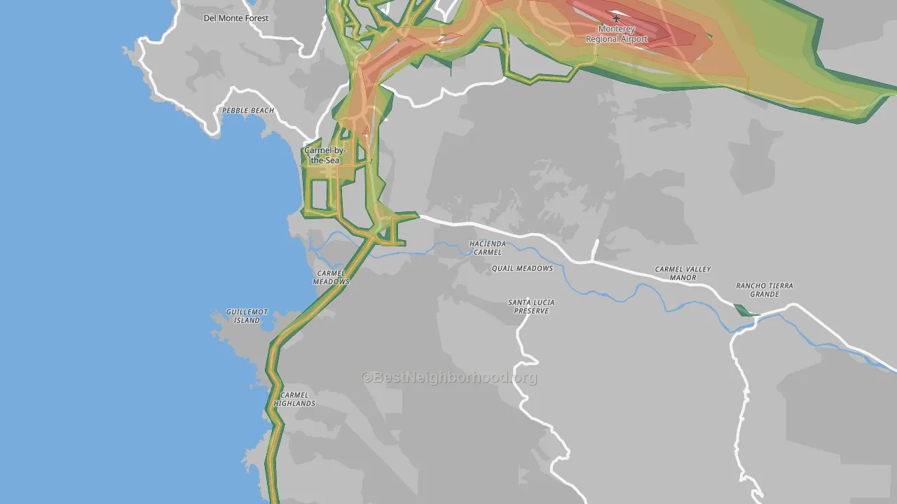 93923, CA Map of Noise Levels in 93923