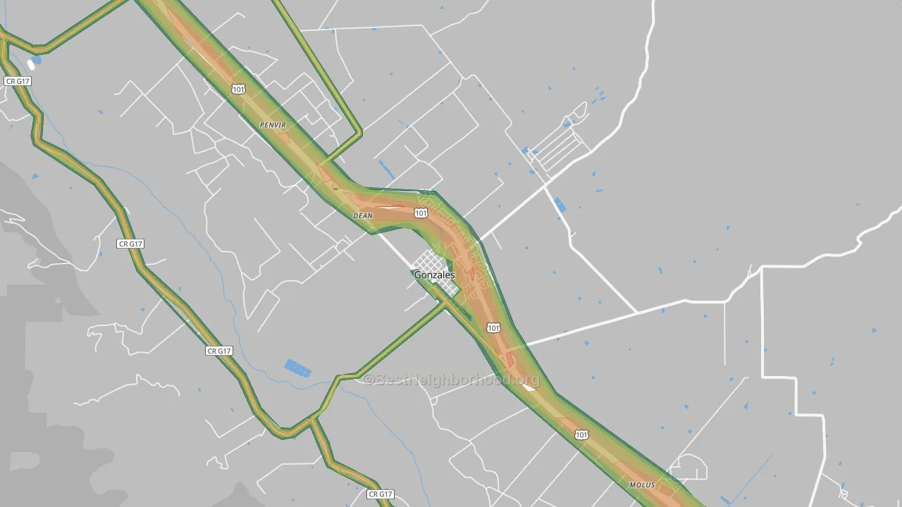 93926, CA Map of Noise Levels in 93926