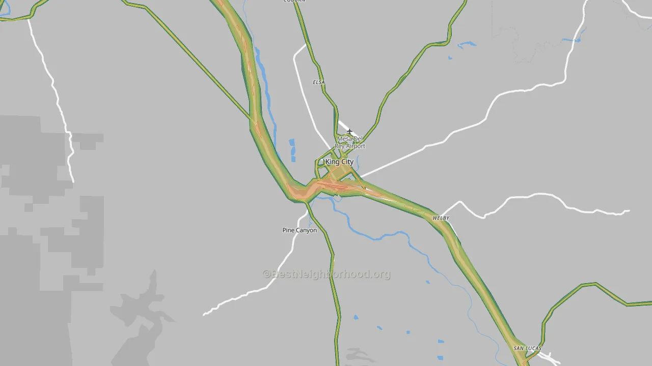 93930, CA Map of Noise Levels in 93930