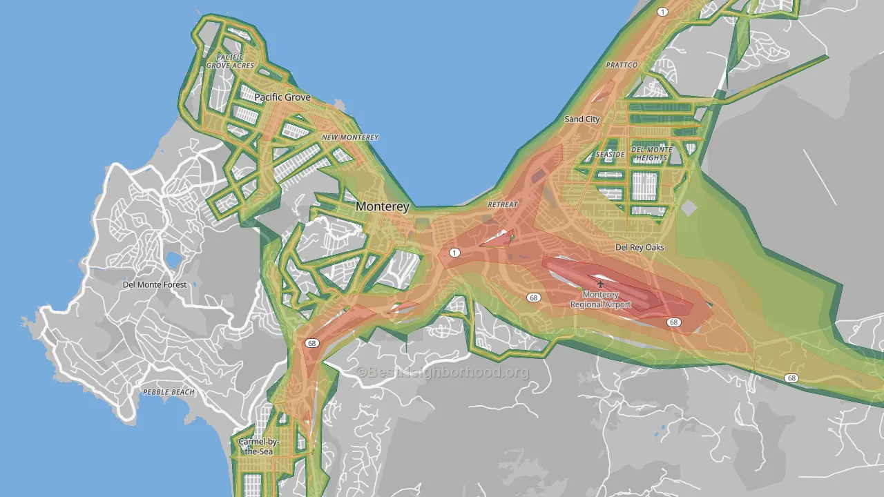 93940, CA Map of Noise Levels in 93940