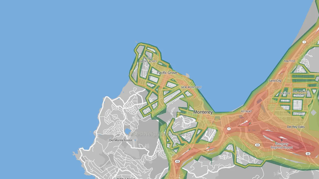 93950, CA Map of Noise Levels in 93950