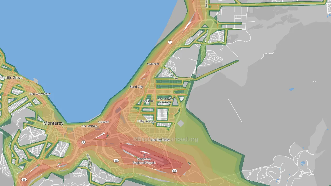 93955, CA Map of Noise Levels in 93955