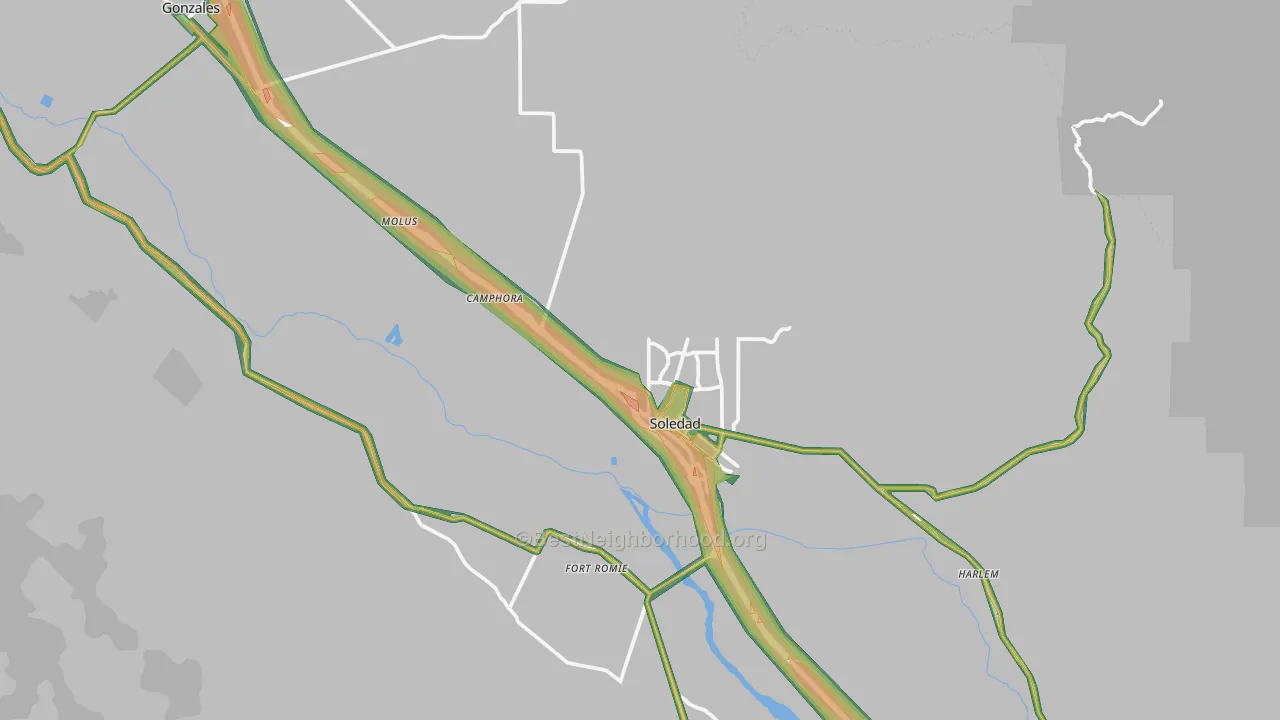 93960, CA Map of Noise Levels in 93960