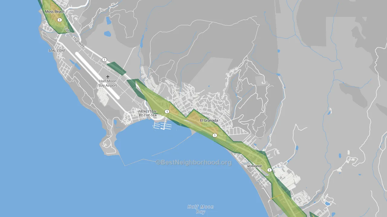 94018, CA Map of Noise Levels in 94018