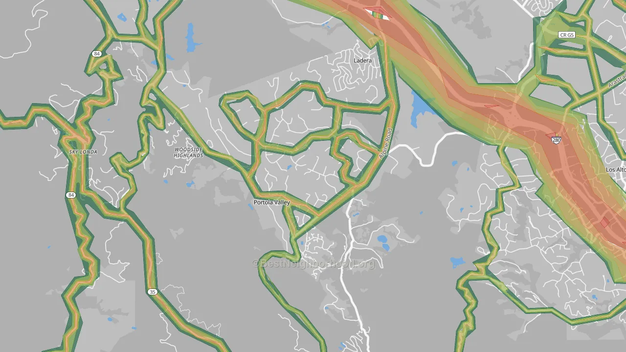 94028, CA Map of Noise Levels in 94028