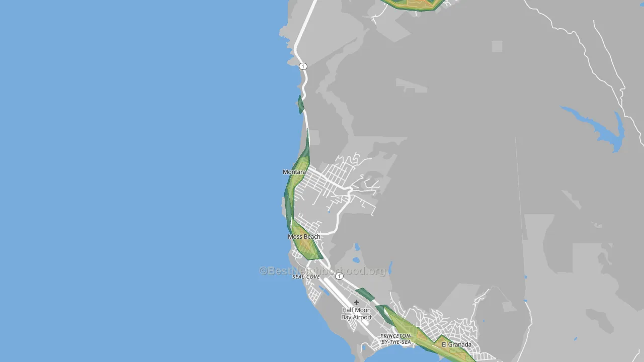94037, CA Map of Noise Levels in 94037