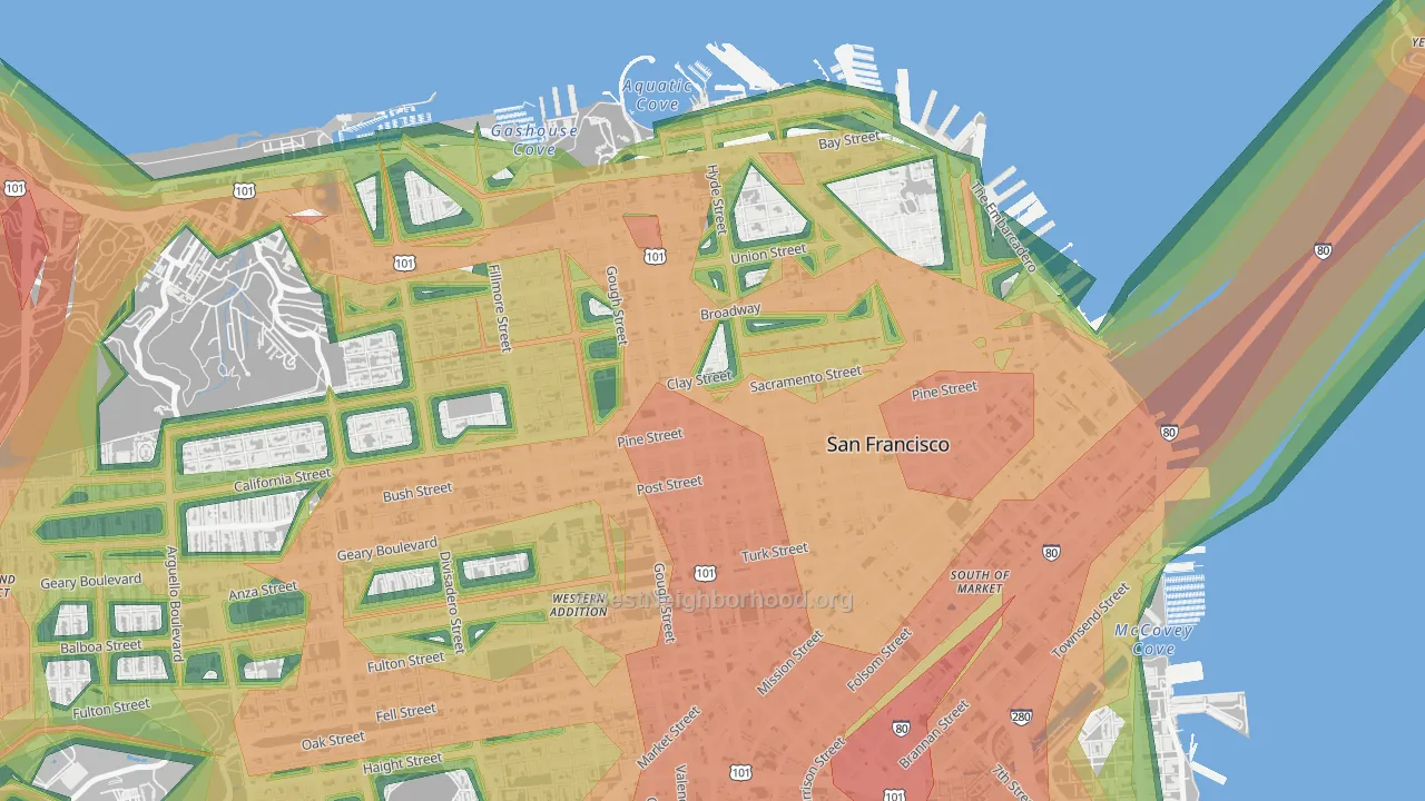 94109, CA Map of Noise Levels in 94109
