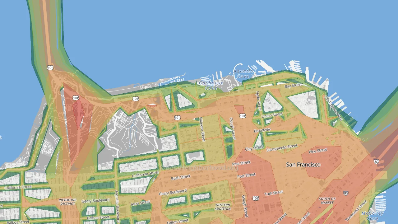 94123, CA Map of Noise Levels in 94123