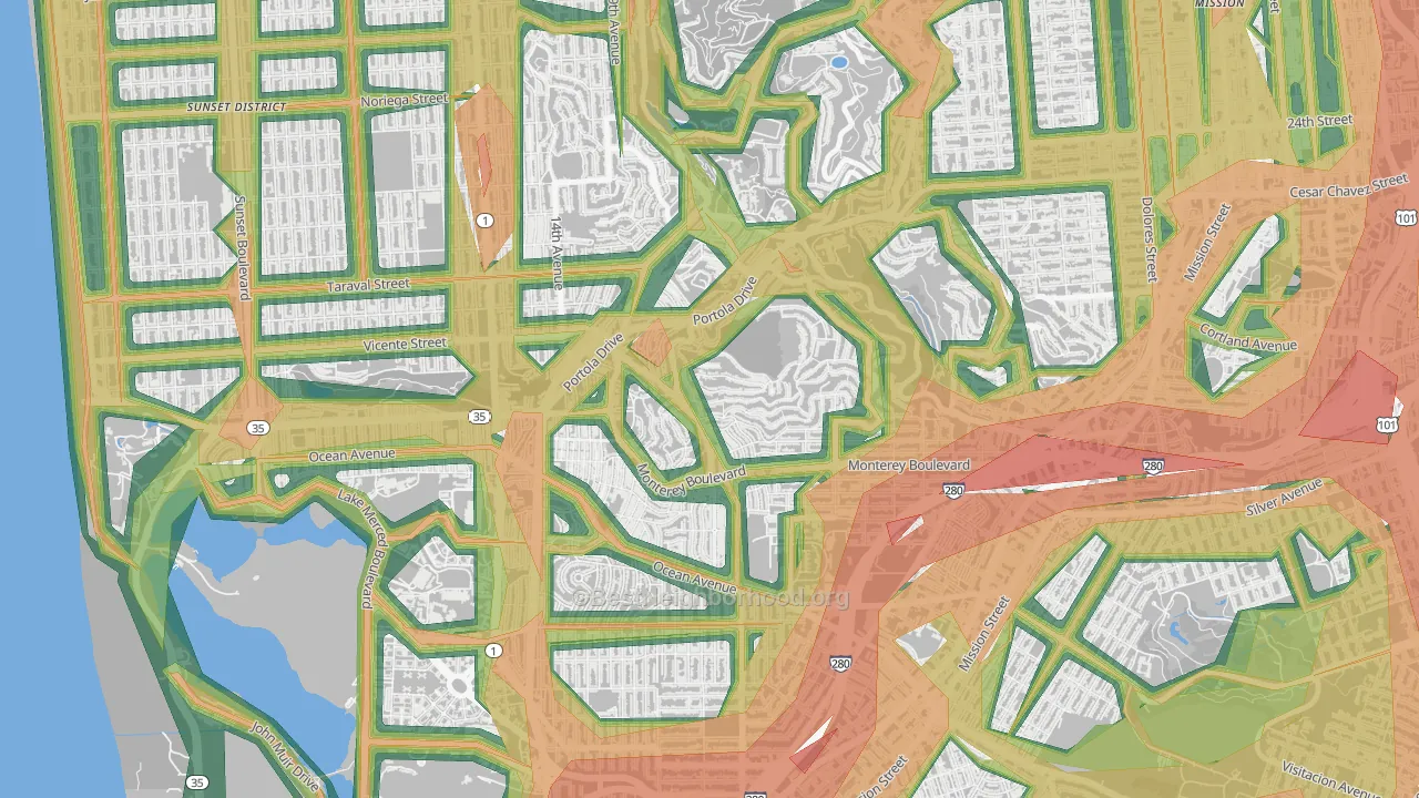 94127, CA Map of Noise Levels in 94127