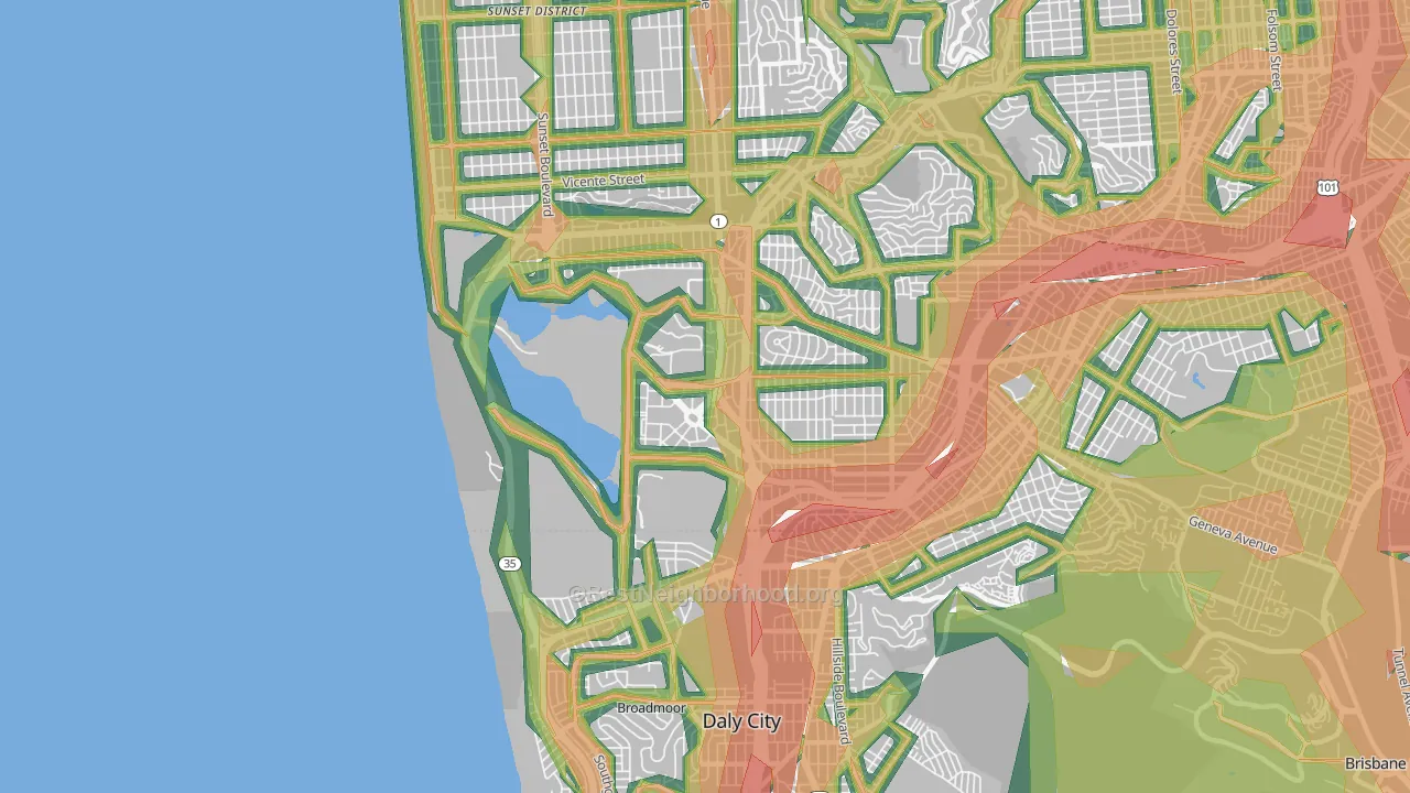 94132, CA Map of Noise Levels in 94132