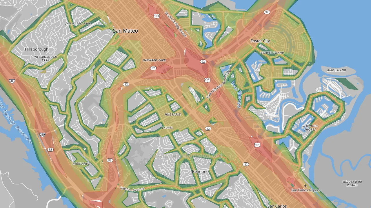 94403, CA Map of Noise Levels in 94403