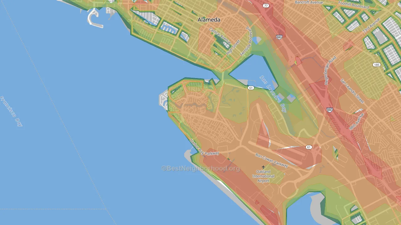 94502, CA Map of Noise Levels in 94502