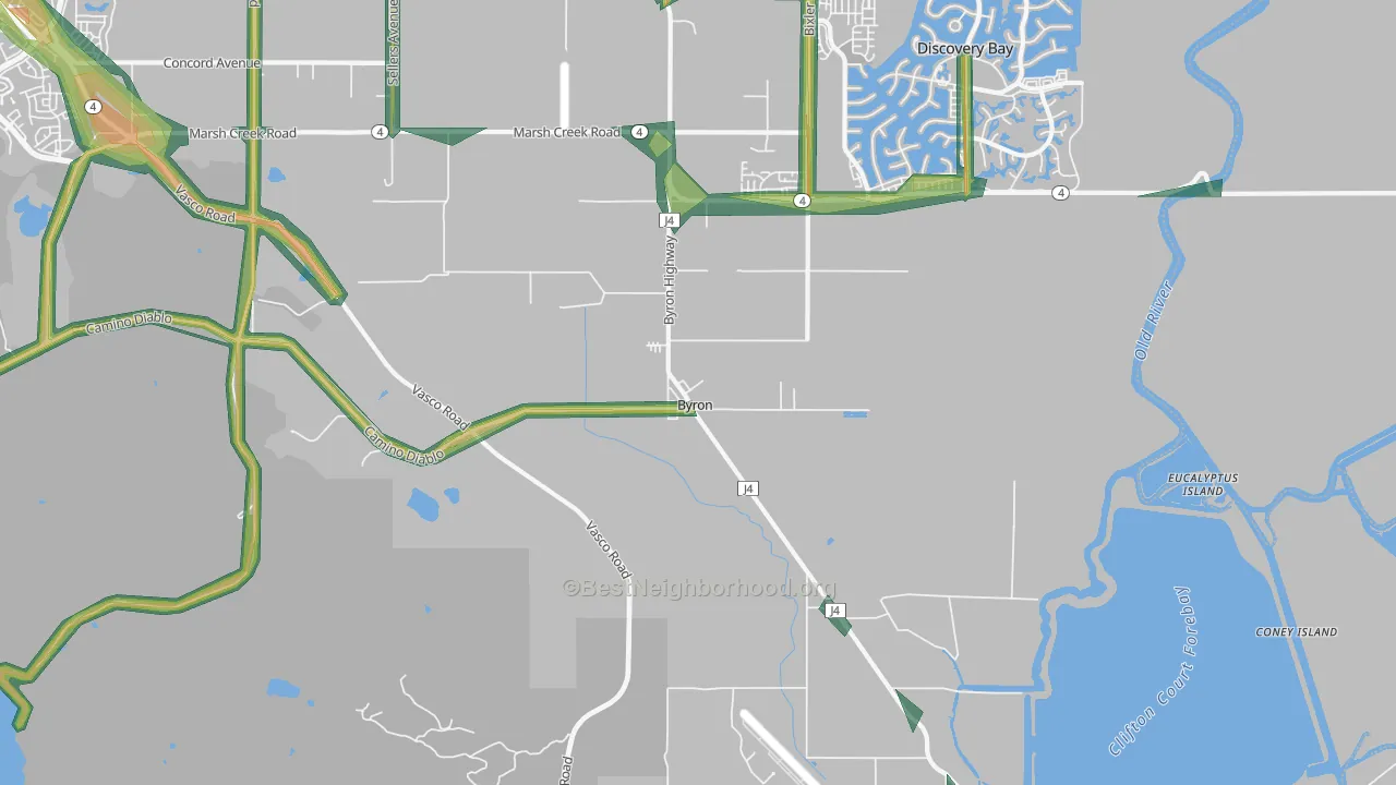 94514, CA Map of Noise Levels in 94514