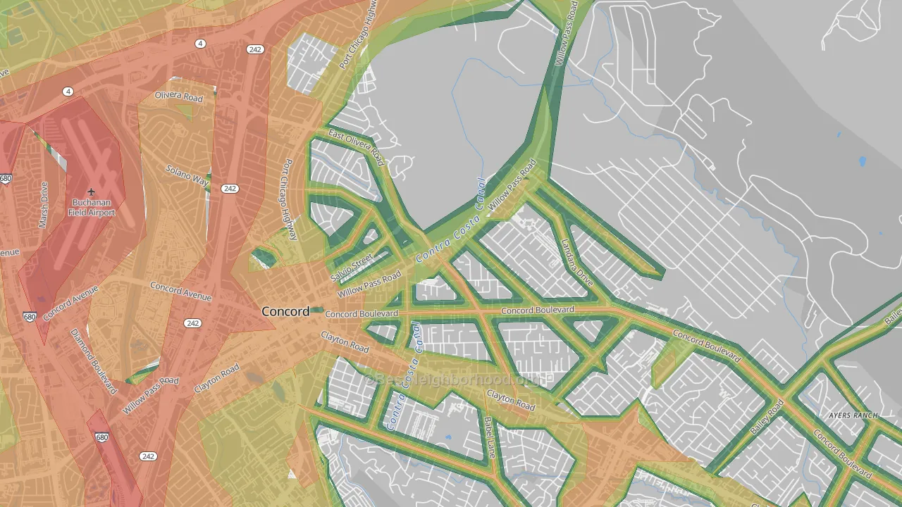 94519, CA Map of Noise Levels in 94519