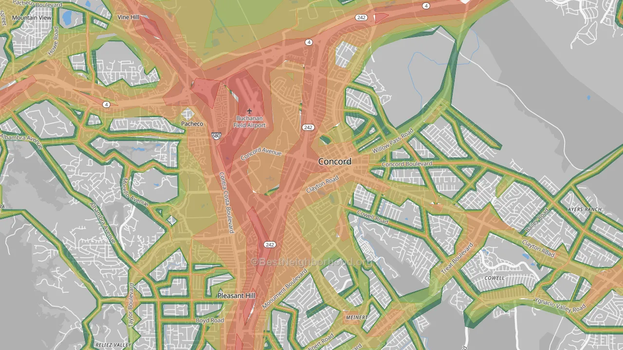 94520, CA Map of Noise Levels in 94520