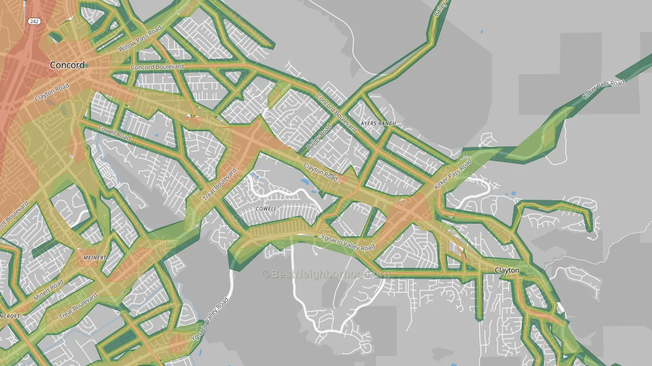 94521, CA Map of Noise Levels in 94521