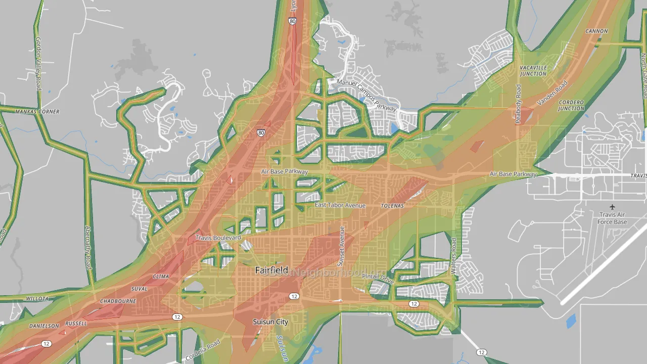 94533, CA Map of Noise Levels in 94533
