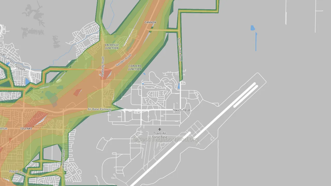 94535, CA Map of Noise Levels in 94535
