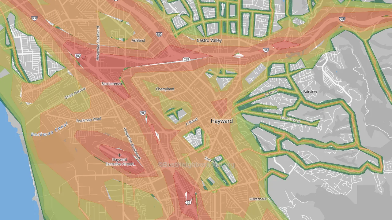 94541, CA Map of Noise Levels in 94541